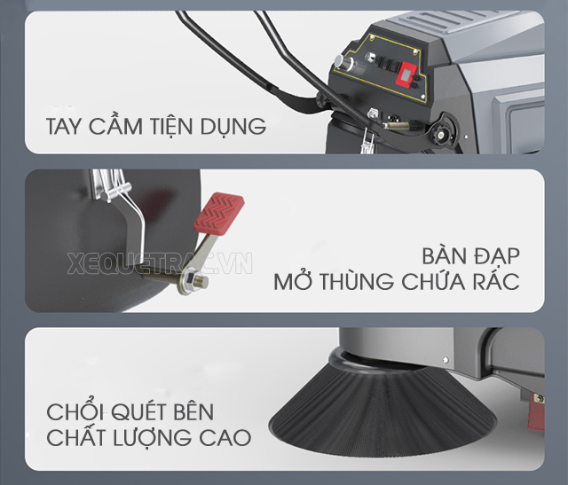 Xe quét rác đẩy tay Kumisai KMS S3 có nhiều tiện ích