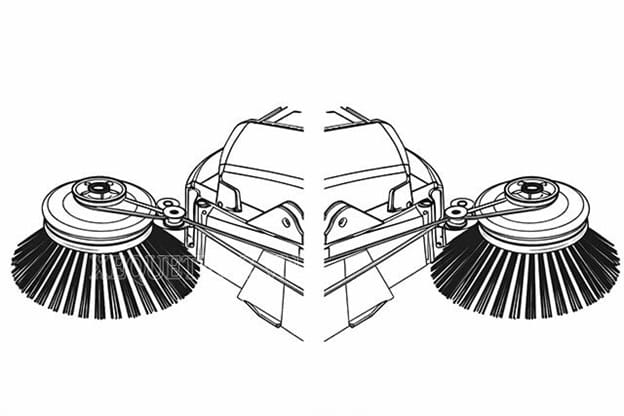 Xe quét rác hút bụi Clepro CW 103 2 vận hành theo cơ chế cơ học